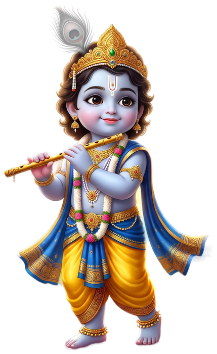 Sri Krishna offering a glass of rose milk